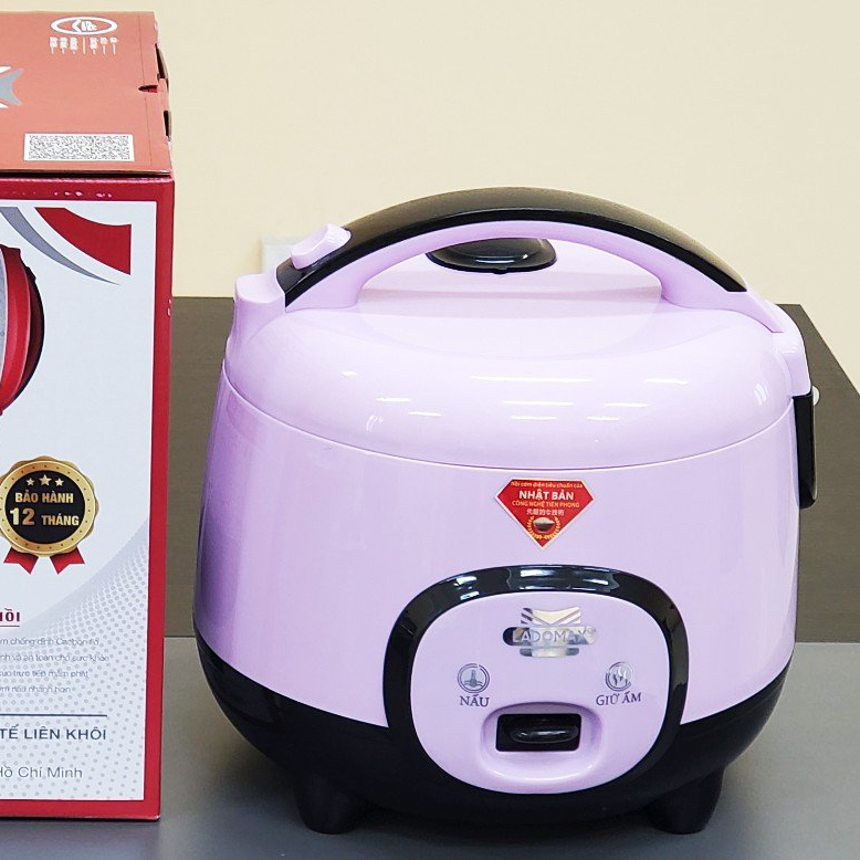 Nồi cơm điện sinh viên 1.2L Ladomax HA-7412 lòng niêu chống dính nấu cơm mềm, không cơm cháy - Hàng chính hãng