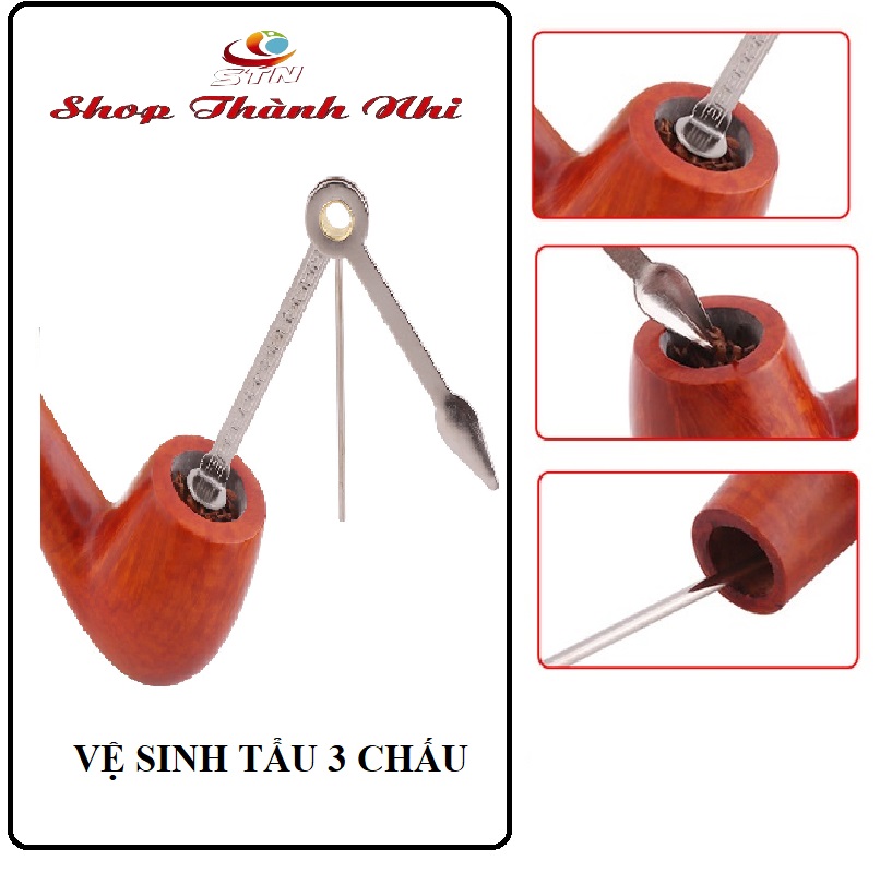 Bộ vệ sinh tẩu thuốc 3 in 1 thép không gỉ, shop Thành Nhi