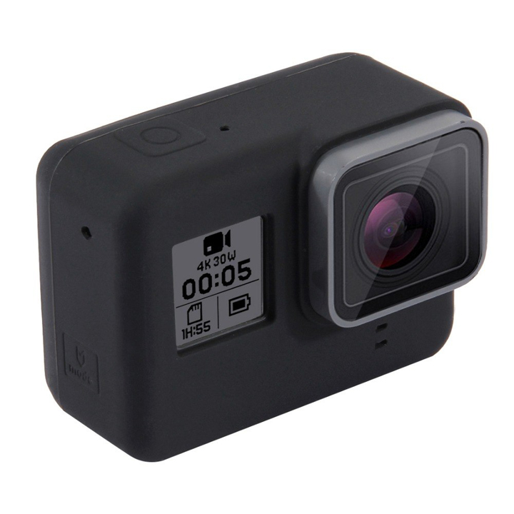 Vỏ cao su silicon chống sốc cho GoPro Hero 6 5 black_Tặng kèm cáp đậy