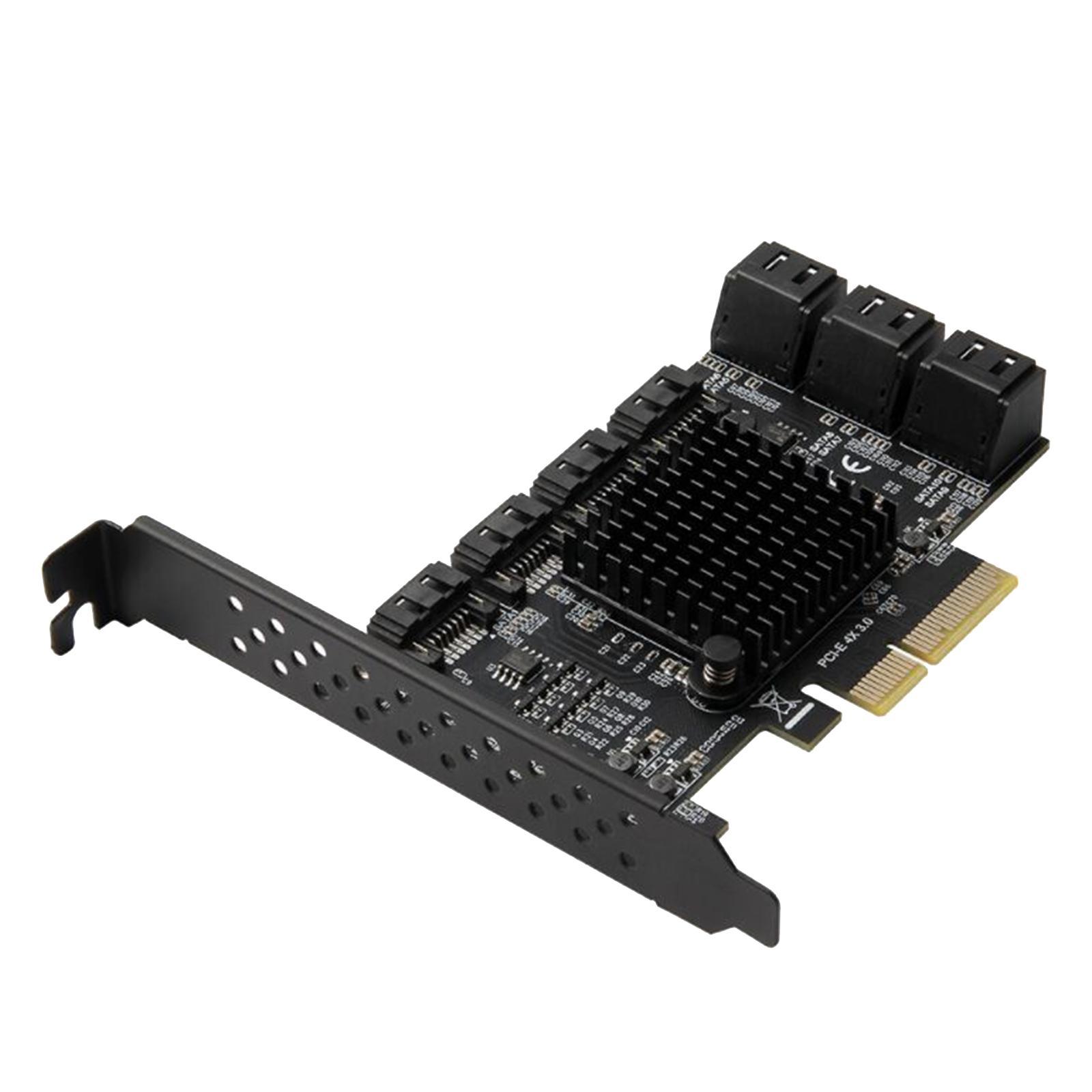 6Gbps PCIE 4X to SATA3.0 Expansion Card Converter for Windows Linux ASM1166