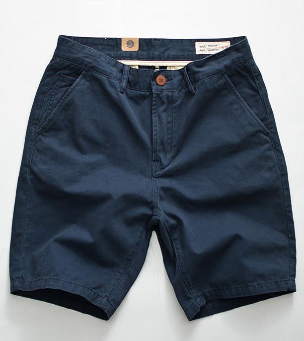 Quần short kaki nam dáng lửng, chất liệu mềm mát thích hợp mùa hè, thời trang trẻ, phong cách năng động – Xanh đen – 31