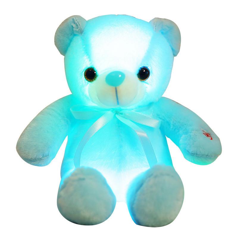30/50CM Dạ Quang Phát Sáng Đèn LED Sang Trọng Con Thú Nhồi Bông Mềm Gấu Bông Phát Sáng Neon Đồ Chơi Gối Búp Bê Bé Gái trẻ Em Quà Tặng Sinh Nhật Giáng Sinh