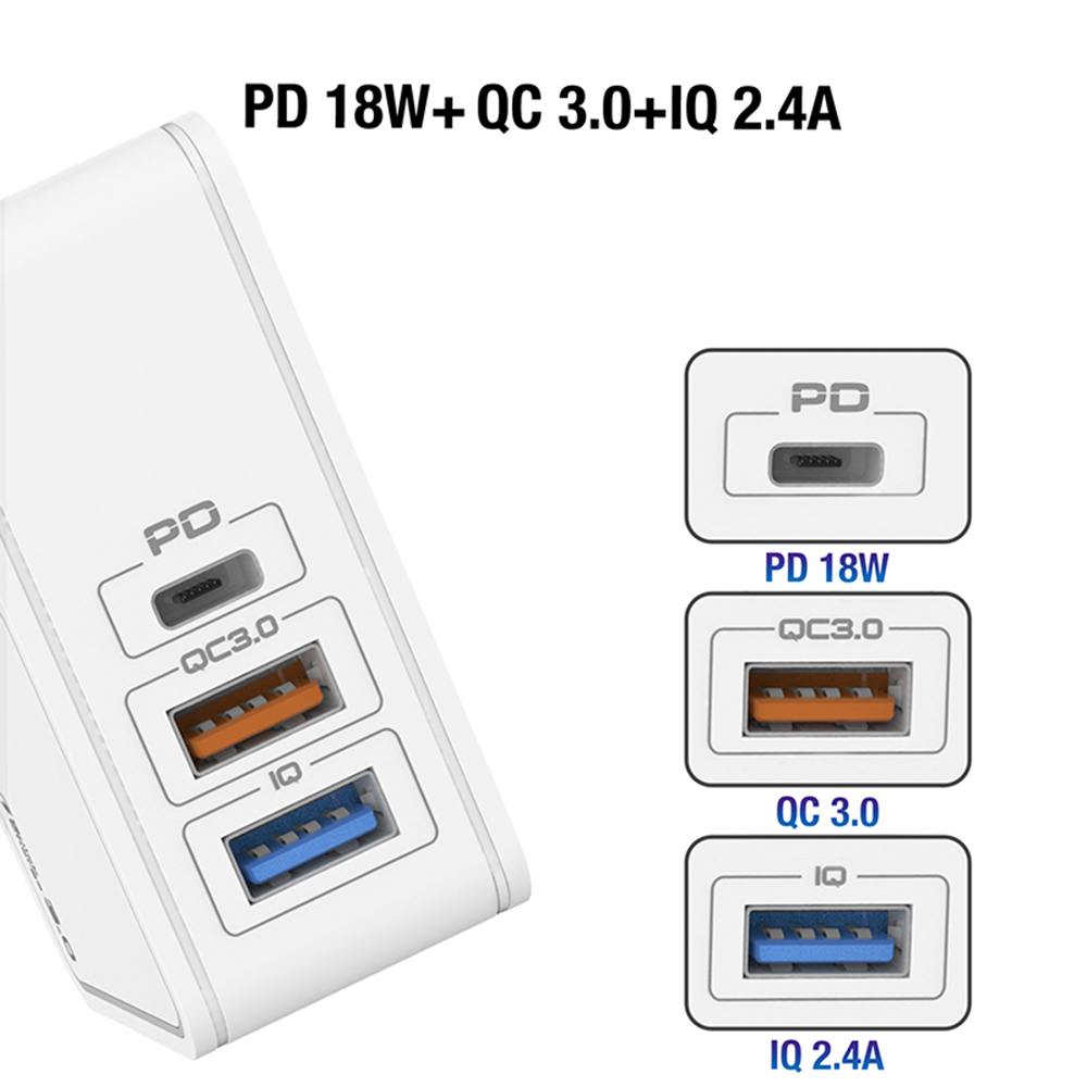 Củ sạc nhanh 3 cỔng 30W Aspor A838 -Hàng chính hãng