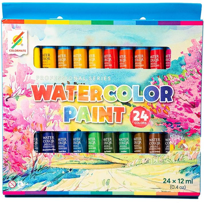 Màu vẽ nước Colormate hộp 24 tuýp màu nước - COLORMATE