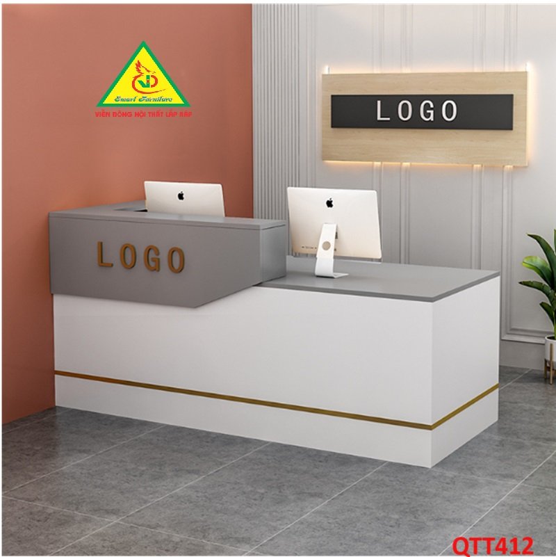 QUẦY LỄ TÂN, QUẦY TIẾP TÂN, QUẦY TÍNH TIỀN, QUẦY THU NGÂN QTT412 - Nội thất lắp ráp Viễn Đông Adv