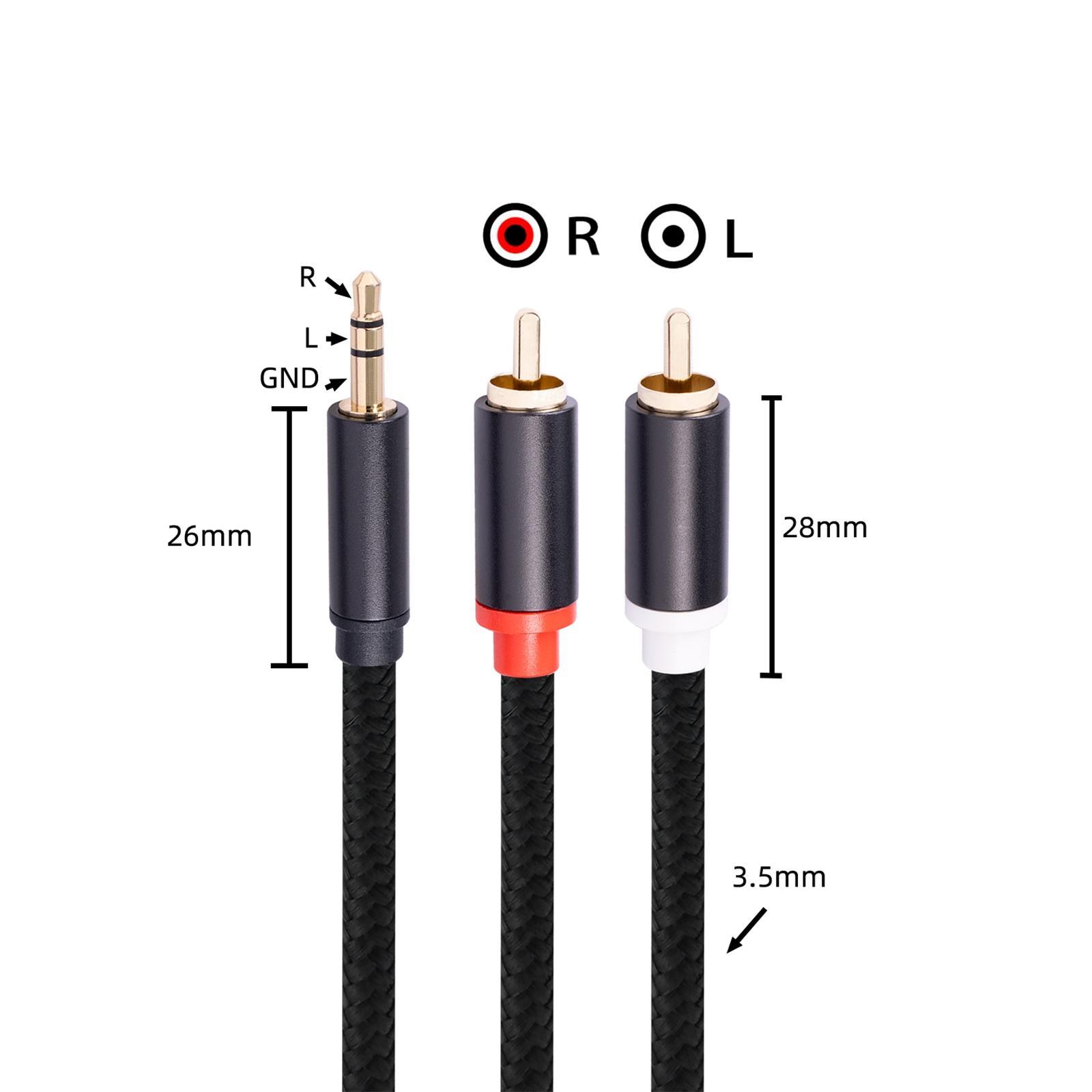 RCA Stereo Subwoofer AUX Cable Connector 1M