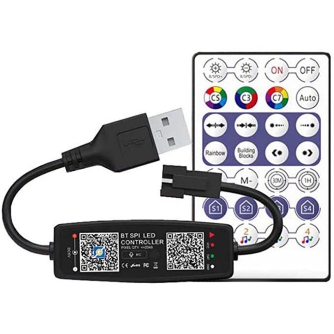 Đèn LED Cảm Biến Theo Nhạc, Đèn LED Đuổi Theo Nhạc 16 Triệu Màu Điều Khiển Bằng Bluetooth và Remote