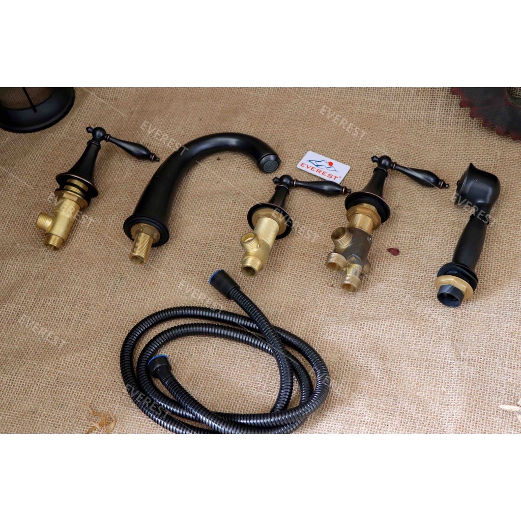 Vòi âm bàn - vòi 5 lỗ âm bàn đồng thau cao cấp PM-VĐVĐ13
