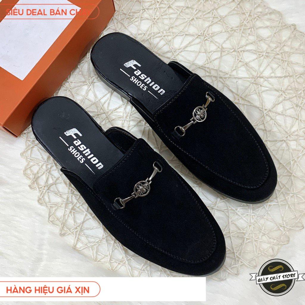 Giày sục nam Vải Nỉ xích ngang Ong - Sục nam sang chảnh mẫu mới 2020 VN02