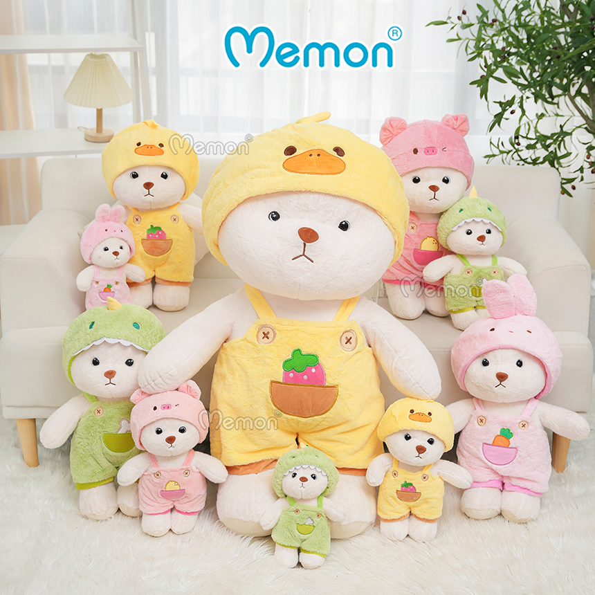 Gấu Bông Teddy Lena Cosplay Thỏ, Khủng Long, Heo, Vịt Cực Cute 28cm - 55cm Cao Cấp Memon