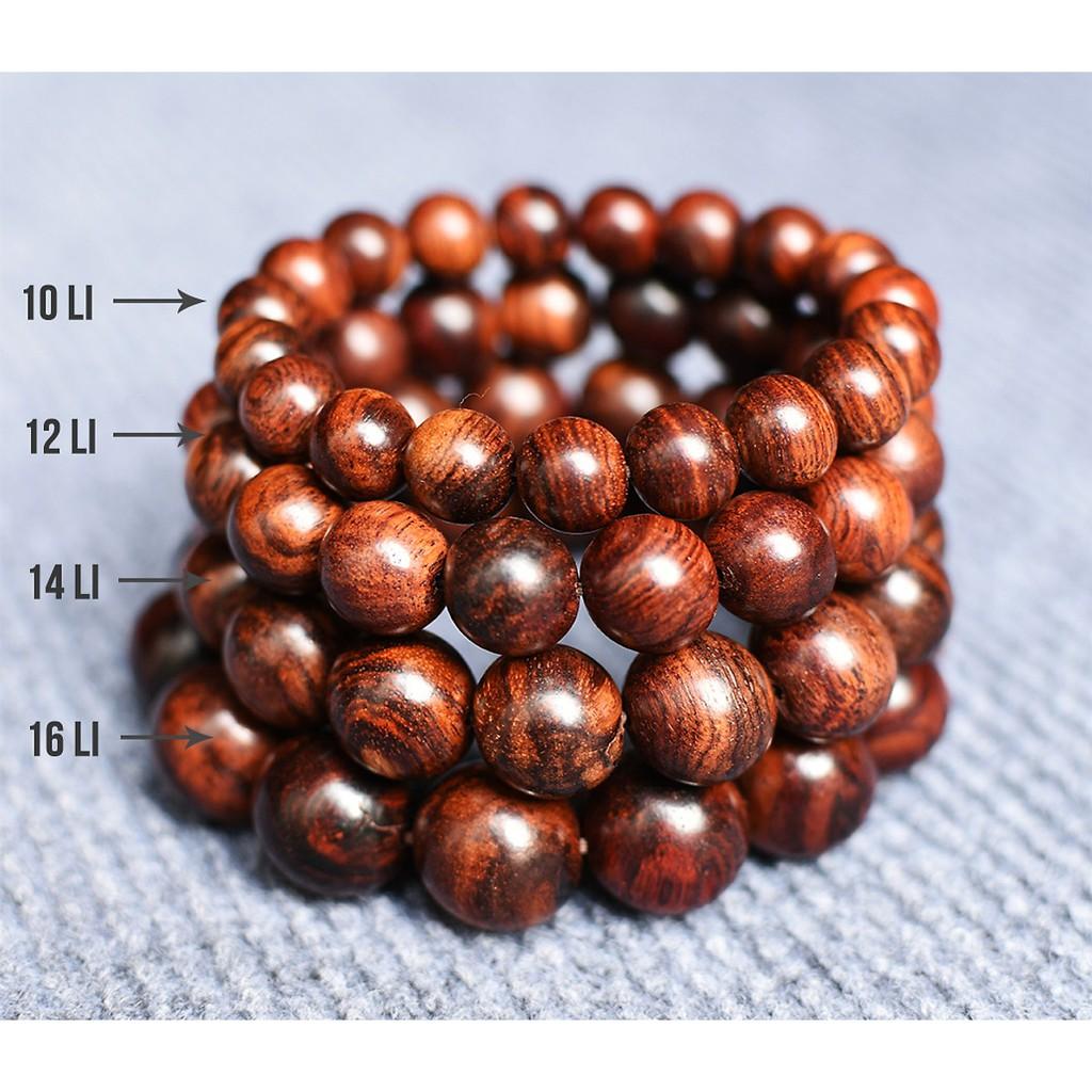 Vòng Tay Gỗ Sưa Đỏ Đẳng Cấp 12li Vân Đỏ Đen