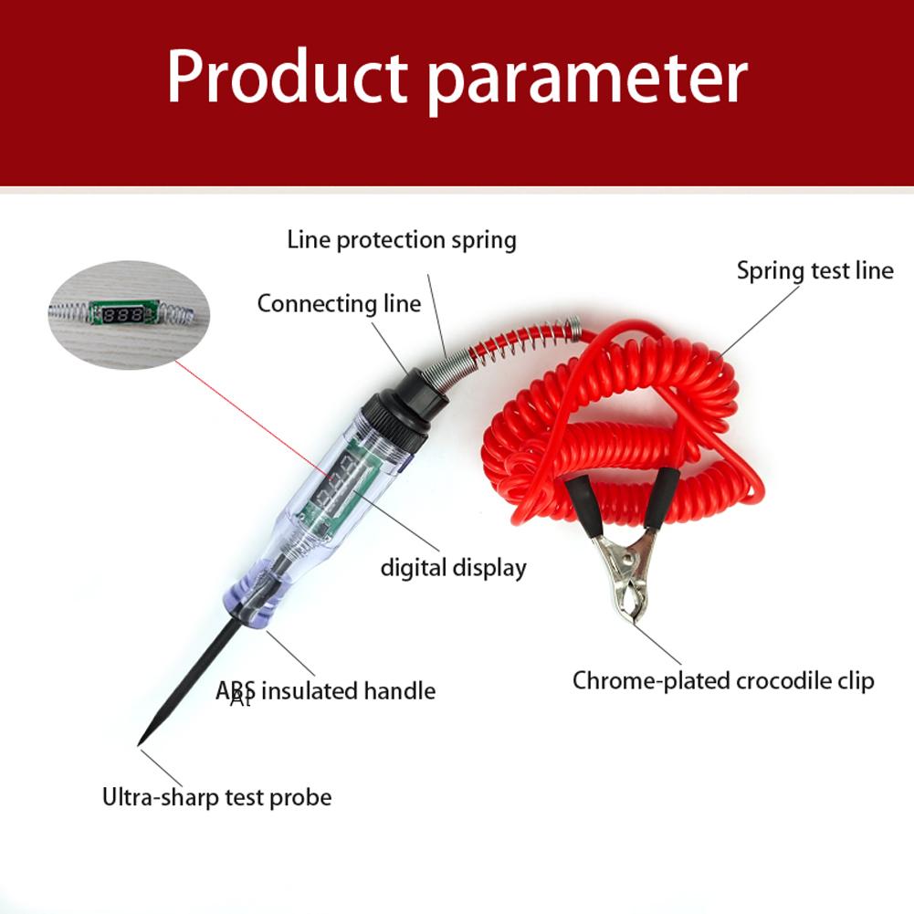 6 V 12 V 24 V Portable Car Automotive Electric Digital Display Circuit Tester Truck Circuit Probe Test Pen Light Tester