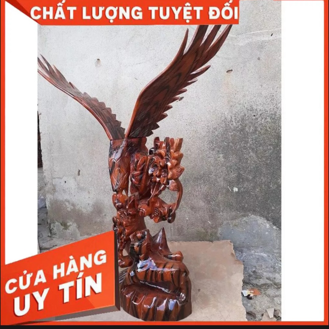 Tượng gỗ đại bàng Anh hùng tương ngộ cao 70 cm ko tính cánh