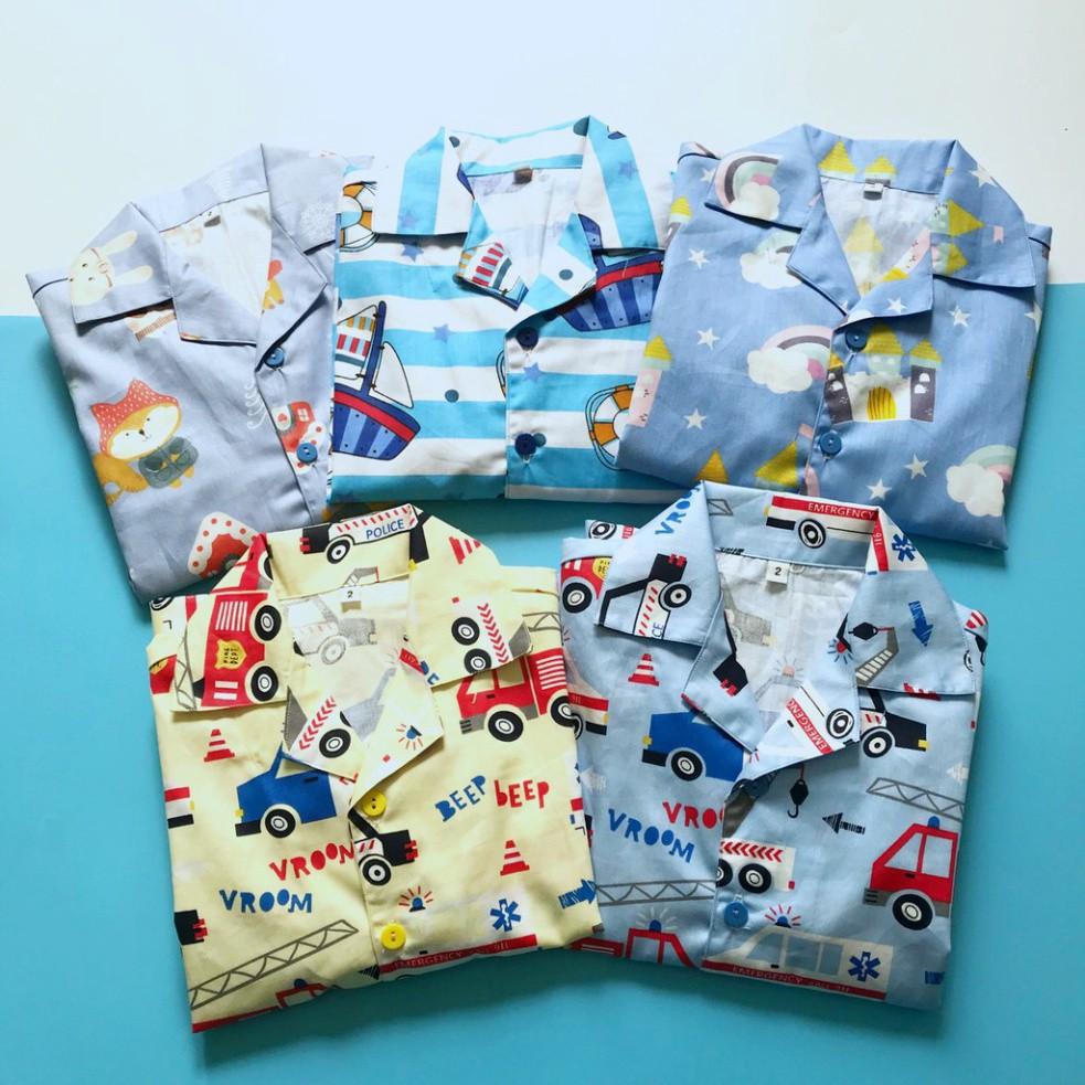 Pijama cho bé vải Thô cotton hút mồ hôi Nhiều mẫu thú xinh xắn 10-45kg