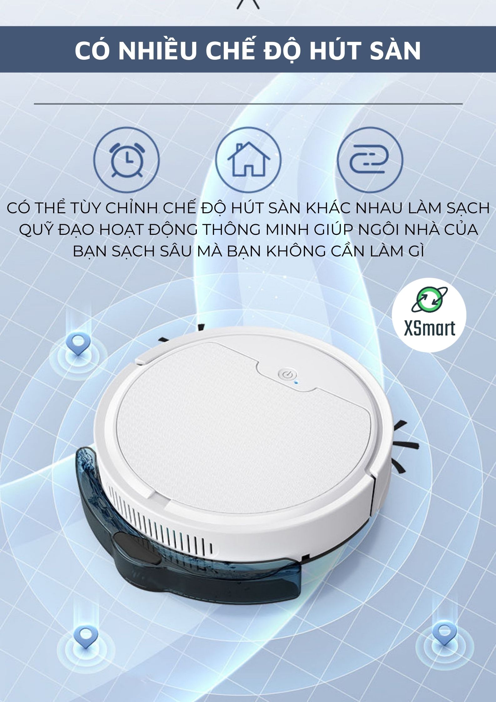 Robot Hút Bụi Lau Nhà Thông Minh 8S-MAX Cao Cấp 2023 Kết Nối App Điều Khiển Có Hộp Nước Riêng Pin Sạc Cảm Biến Chống Rơi-Hàng Chính Hãng