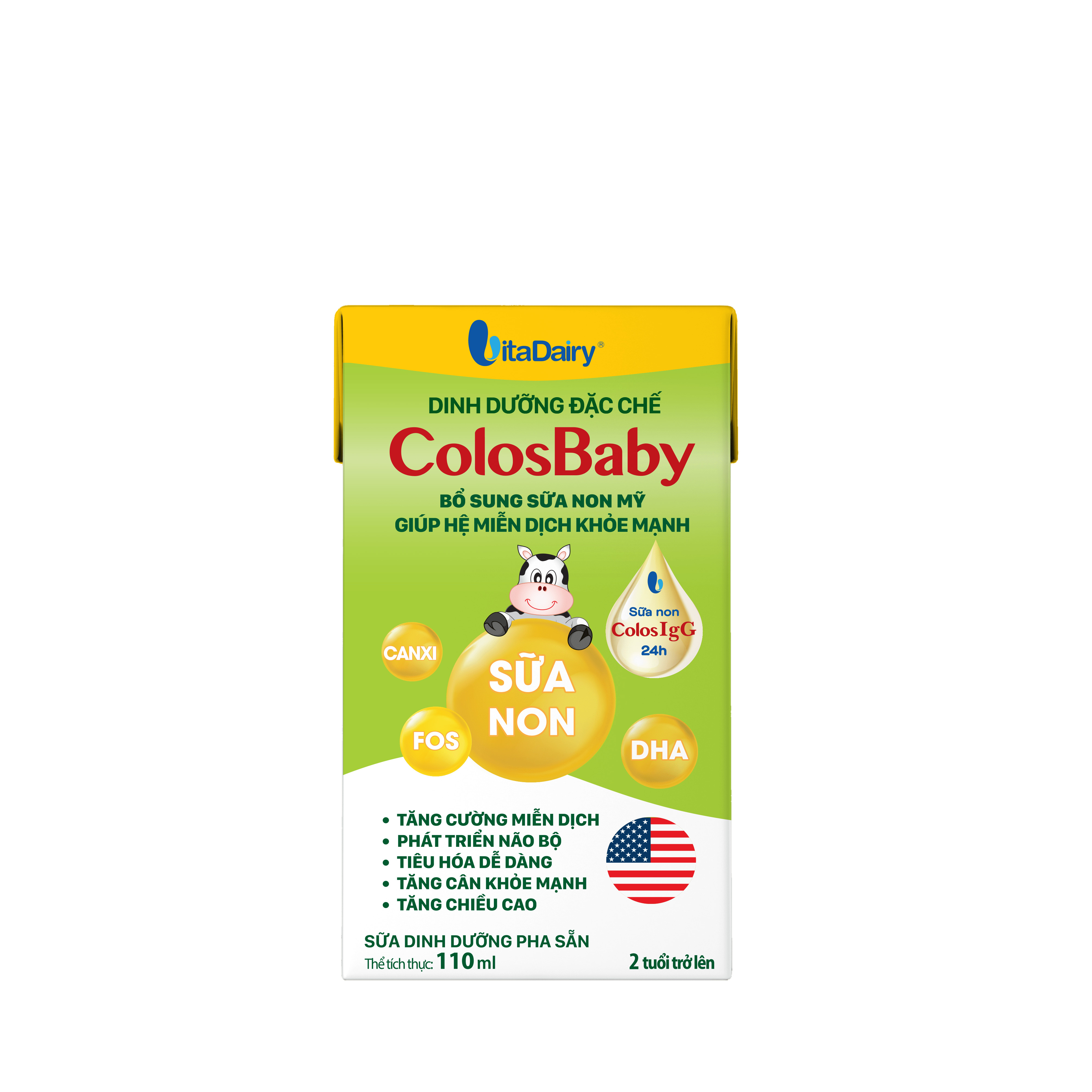 Lốc 4 hộp Sữa bột pha sẵn ColosBaby 110ml/hộp