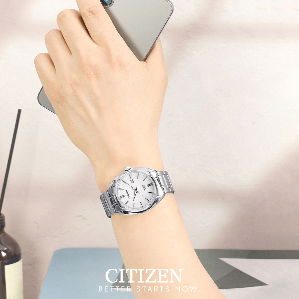 Đồng Hồ Nam Citizen Dây Thép Không Gỉ BI5100-58A - Mặt Trắng