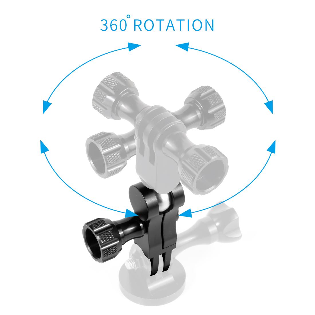 BGNING ALUMINUM 360 độ quay bộ chuyển đổi khớp gắn cho GoPro Hero 10 9 8 7 Max Xiaoyi SJCAM SJ4000 Phụ kiện camera hành động