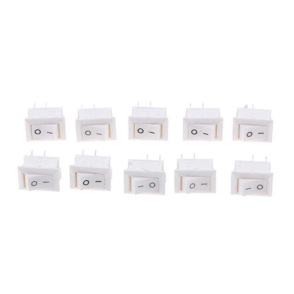 10 Pieces On/Off Rocker Press Button Toggle Switch 2 Pins For  Home