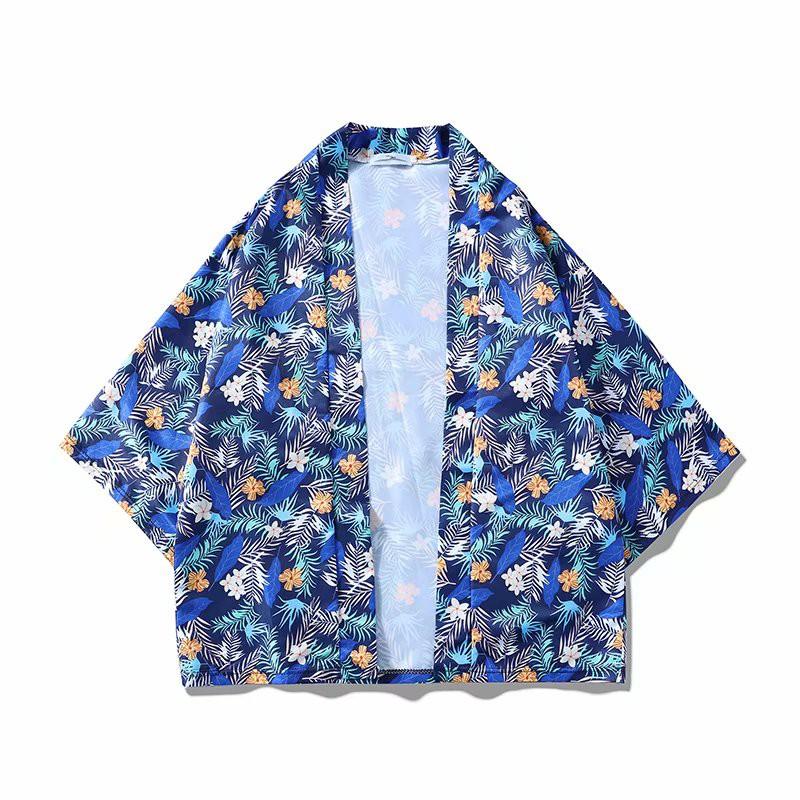Áo Sơ Mi Nam Dáng Rộng Họa Tiết Hoa Phong Cách Hawaii Nhật Bản
