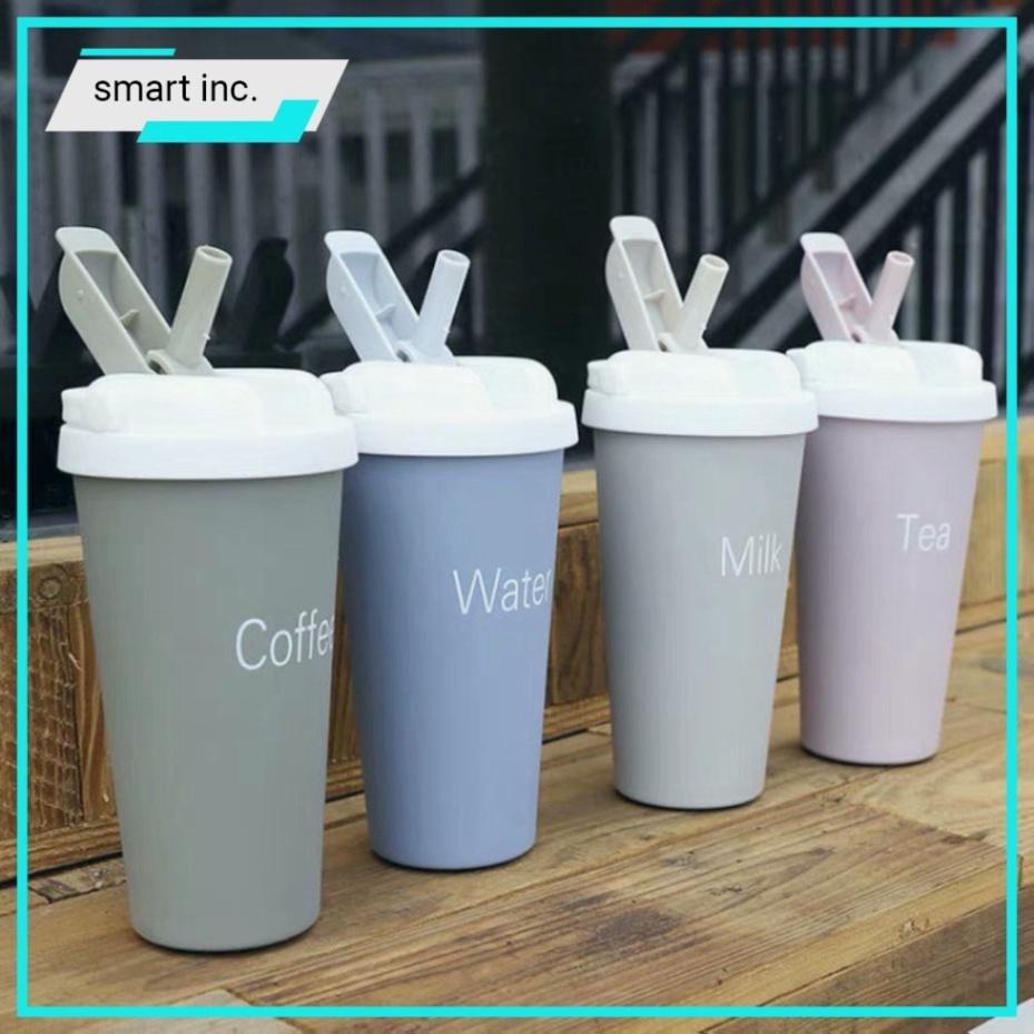 Ly Giữ Nhiệt Coffee Bình Cốc Giữ Nhiệt Có Ống Hút Inox 500ml