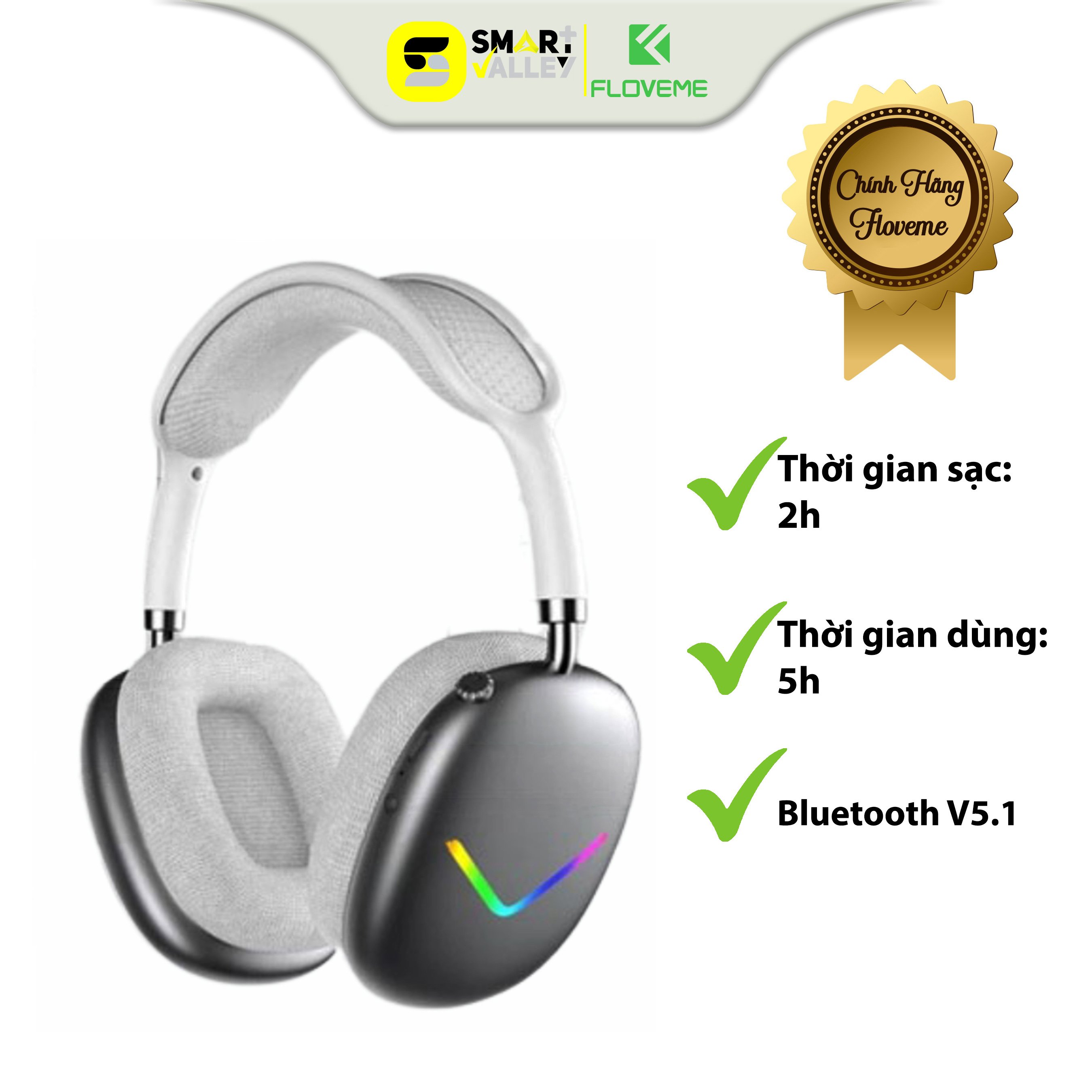 Tai Nghe Không Dây Bluetooth Floveme Chụp Đầu J01 - Công nghệ Bluetooth 5.0 - Âm Bass Lớn - Tai Nghe Thể Thao - Nghe Ấm.-Hàng chính hãng