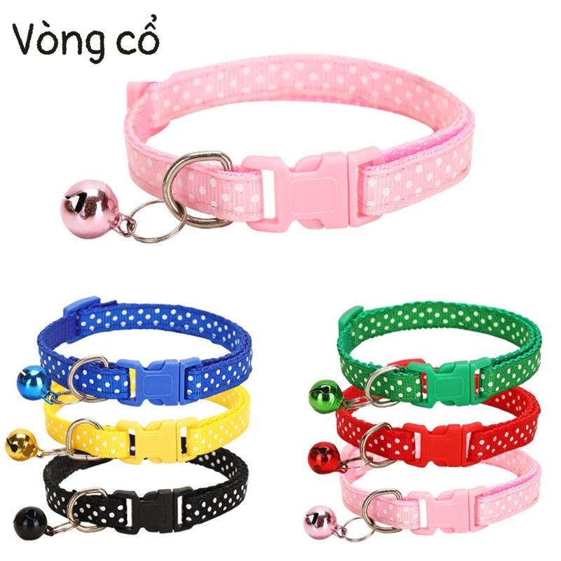 Vòng cổ cho chó mèo chấm bi vòng cổ cho thú cưng có thể điều chỉnh, tăng đơ kich cỡ dành cho Pet