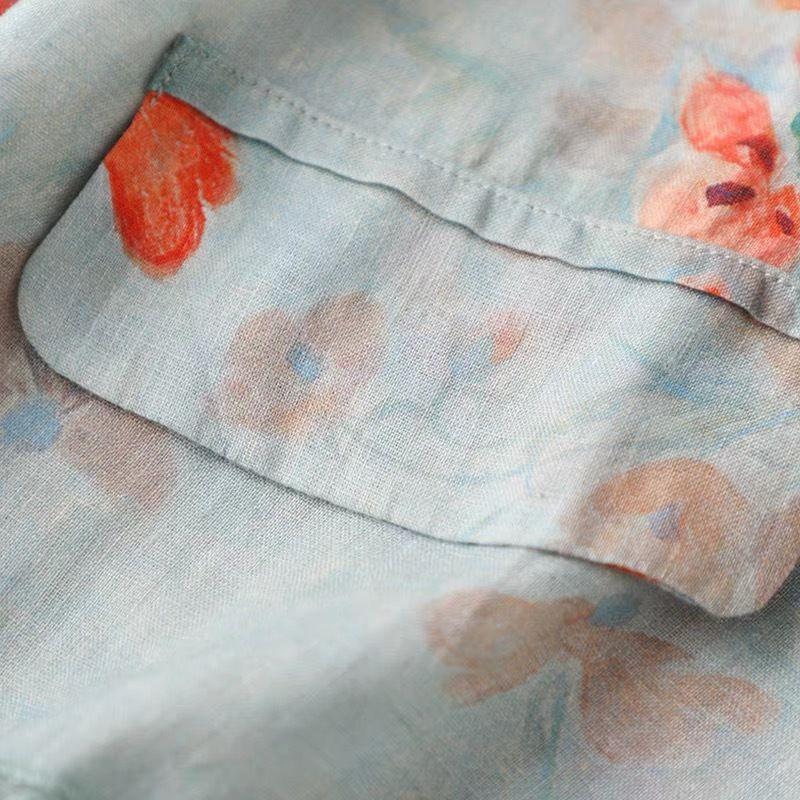 Áo Khoác Chống Nắng Chất Liệu Cotton Lanh Mỏng Nhẹ In Họa Tiết Thời Trang Cho Nữ