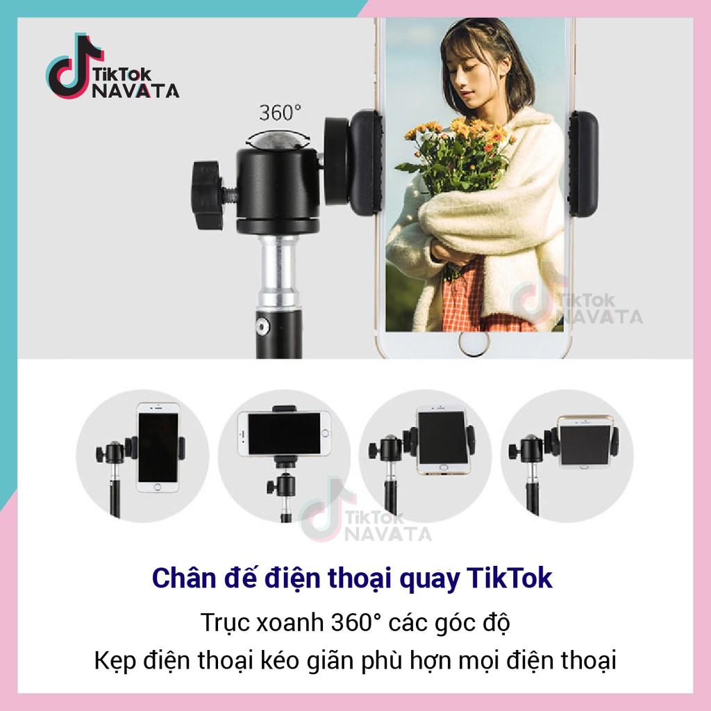 Chân đế điện thoại Tripod quay TikTok, chân đèn livestream giá đỡ Cao 2m1 loại chắc chắn chịu lực tốt