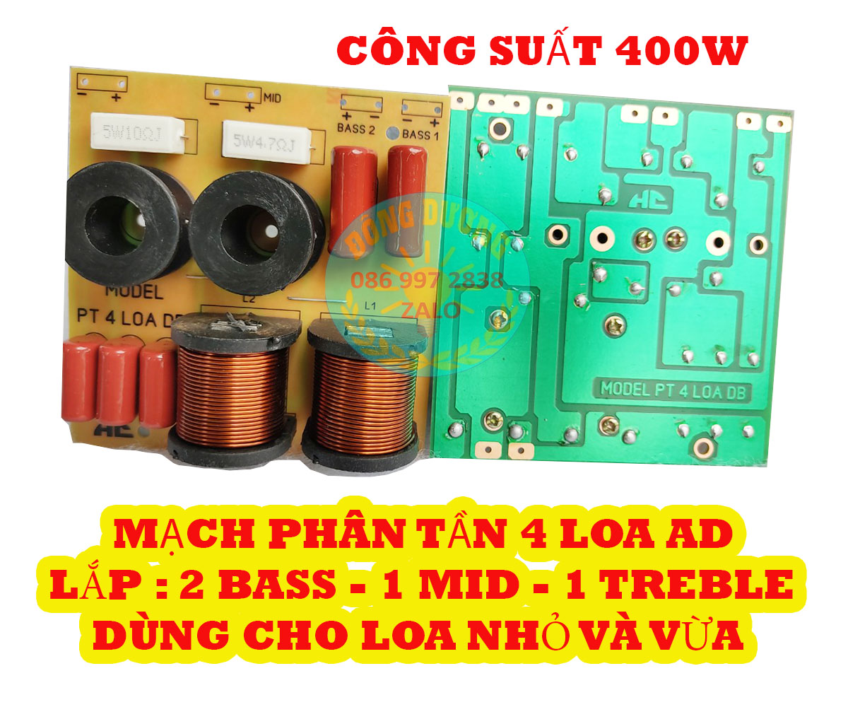 MẠCH PHÂN TẦN 4 LOA AD - 2 BASS 1 MID 1 TREBLE - GIÁ 1 CHIẾC