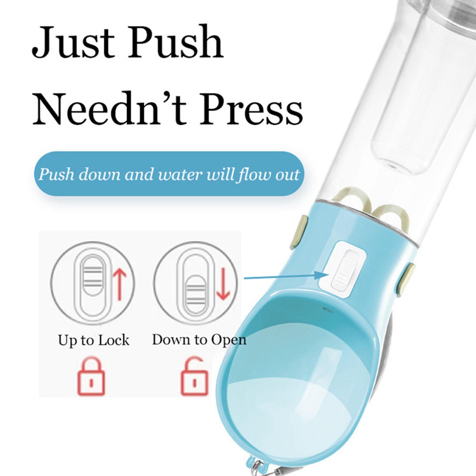 10oz Dog Travel Water Bottle Dog Travel Water Bottle with Food Container for Outdoor Hiking