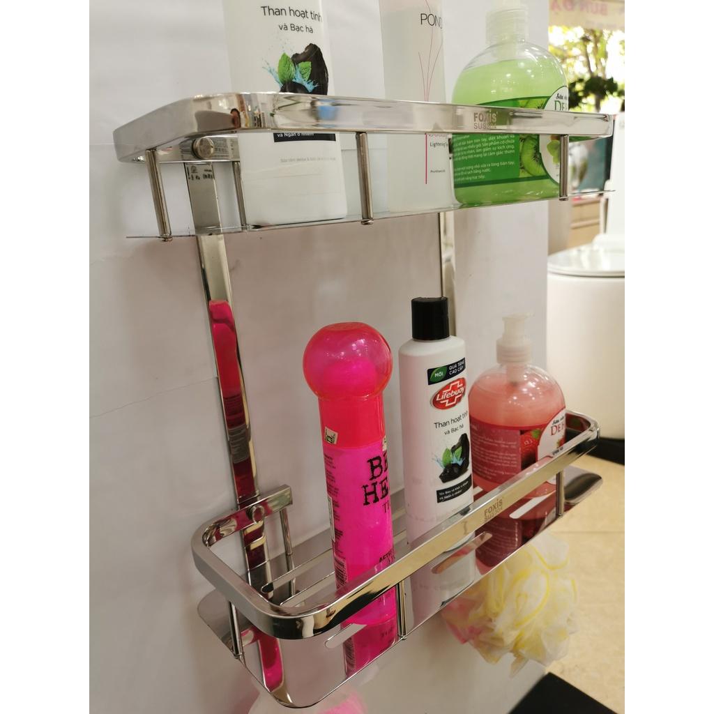 Kệ chữ nhật 2 tầng Inox 304 - Kệ để đồ phòng tắm Inox 304