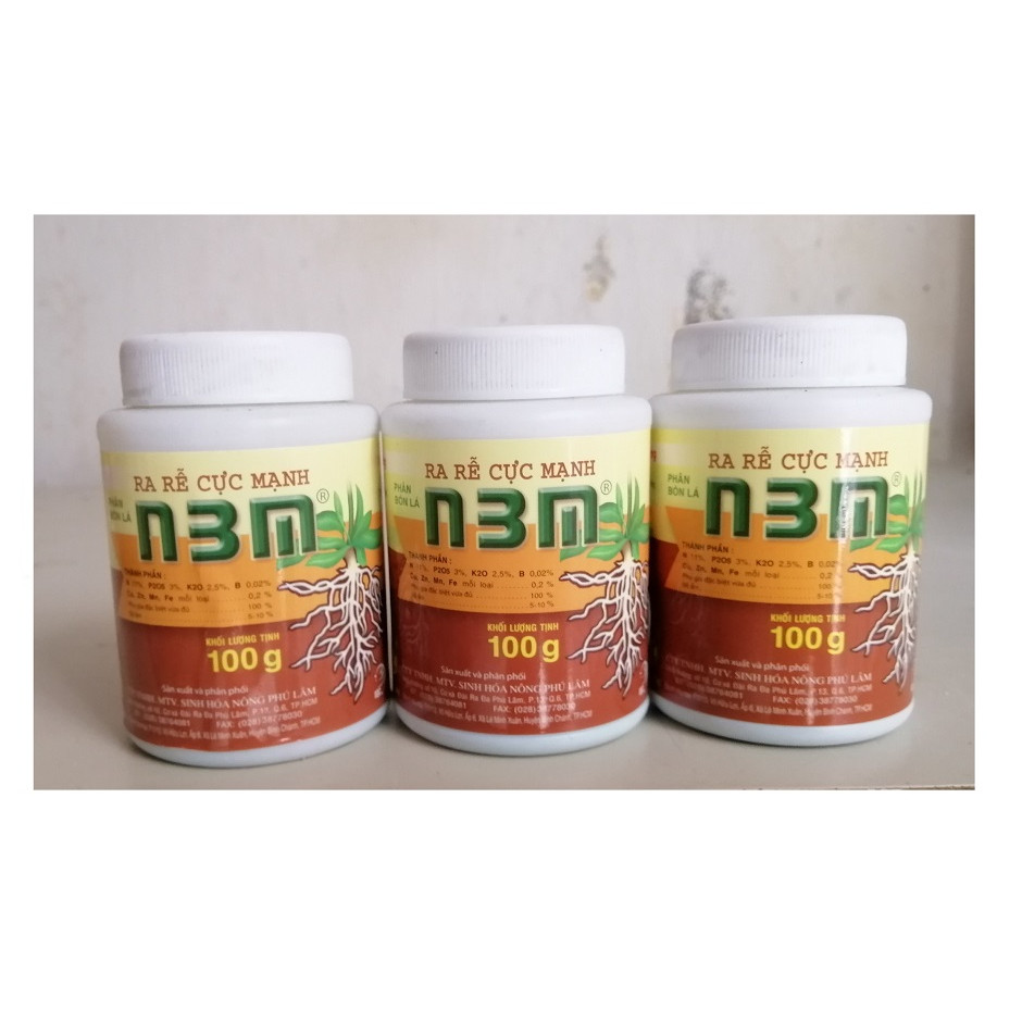 3 LỌ PHÂN BÓN LÁ N3M 100G RA RỄ CỰC MẠNH, TIẾP SỨC CÂY TRỒNG!