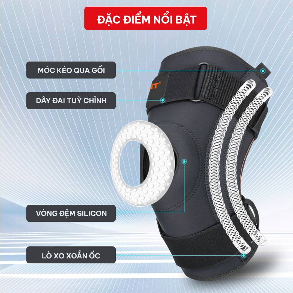 Đai bảo vệ đầu gối cao cấp GoodFit GF525K giúp tránh chấn thương, dùng trong tập Gym, bóng chuyển, chạy bộ