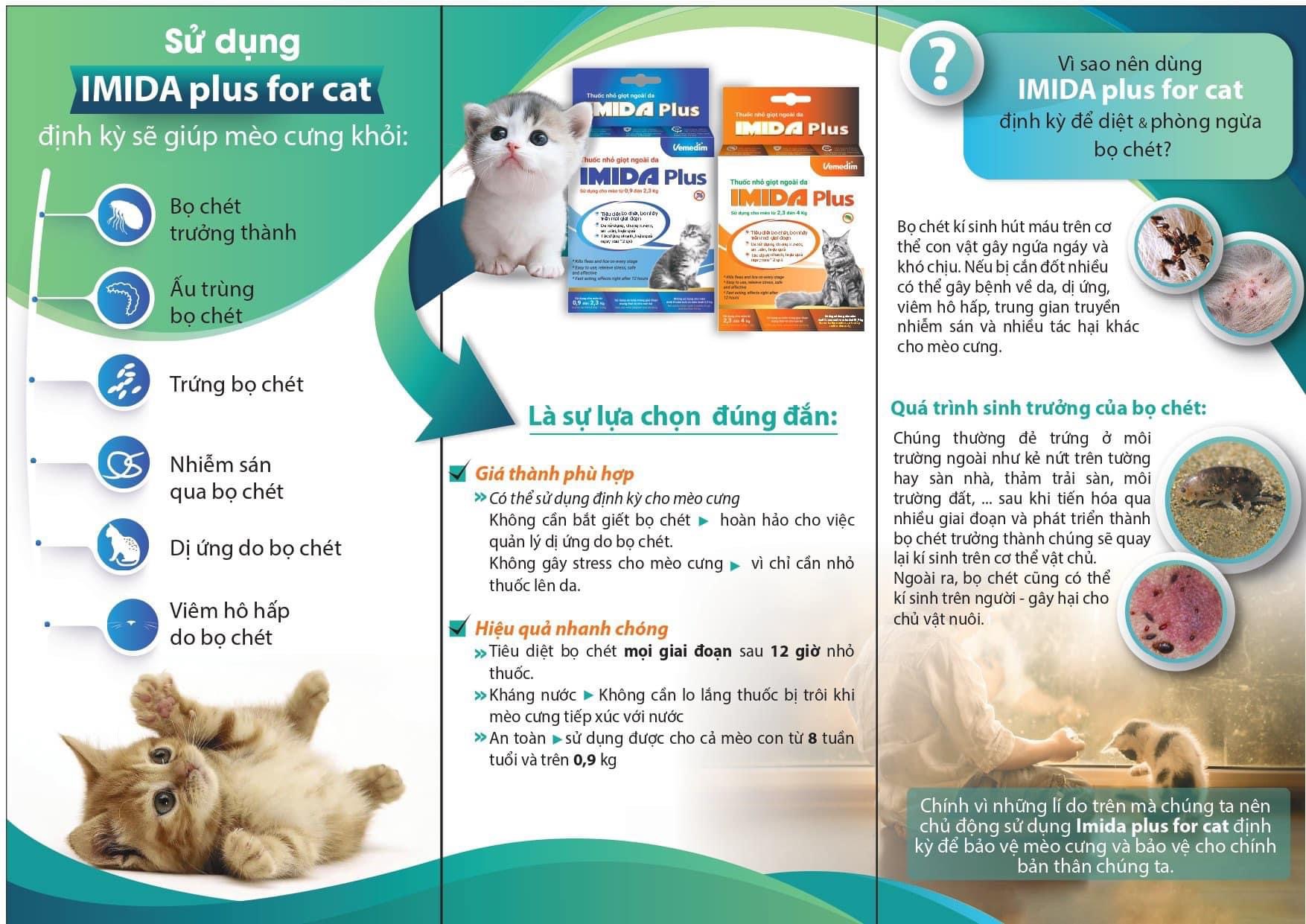 Imida Plus nhỏ gáy cho mèo Vemedim