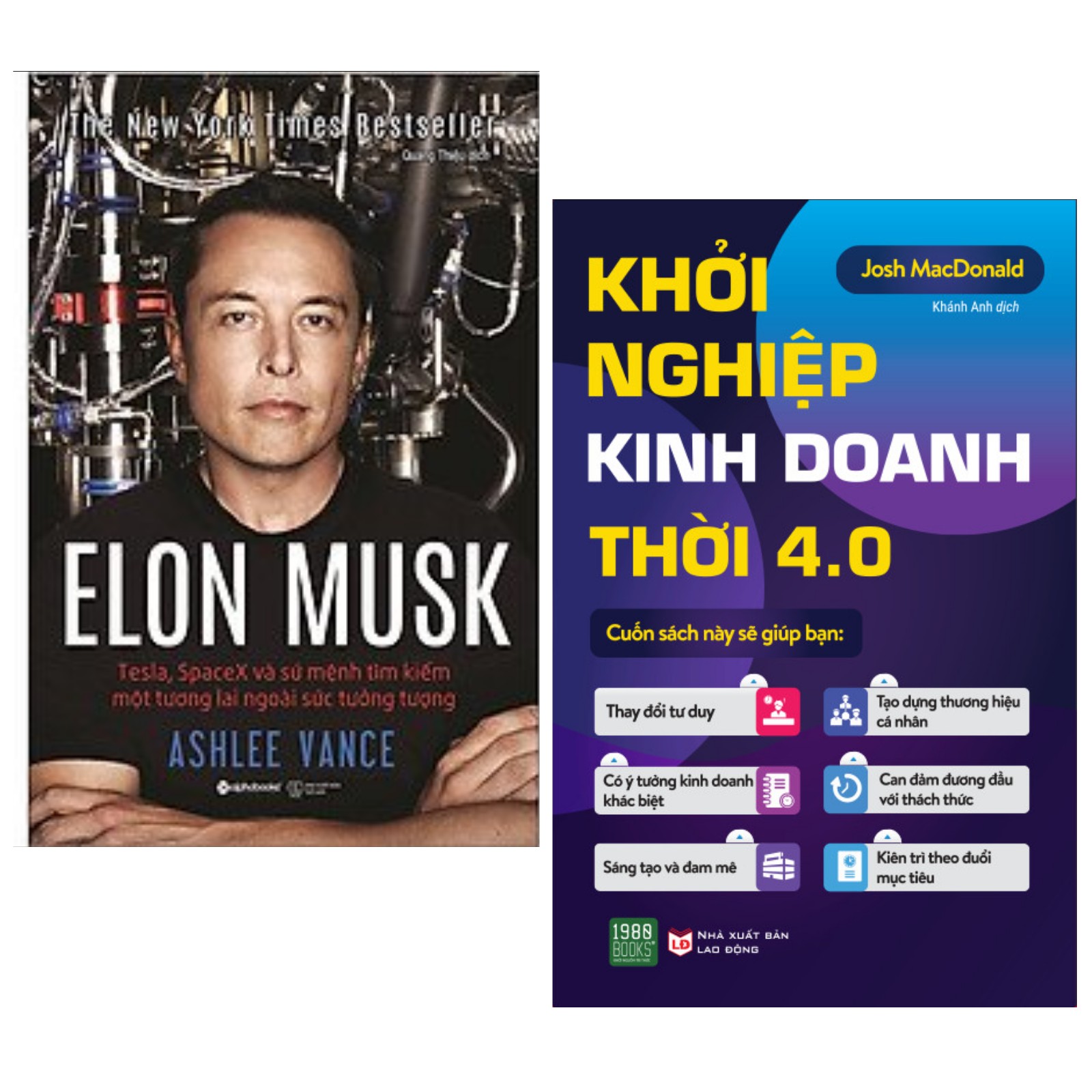 Combo 2 cuốn: Elon Musk: Tesla, Spacex Và Sứ Mệnh Tìm Kiếm Một Tương Lai Ngoài Sức Tưởng Tượng + Khởi nghiệp kinh doanh thời 4.0