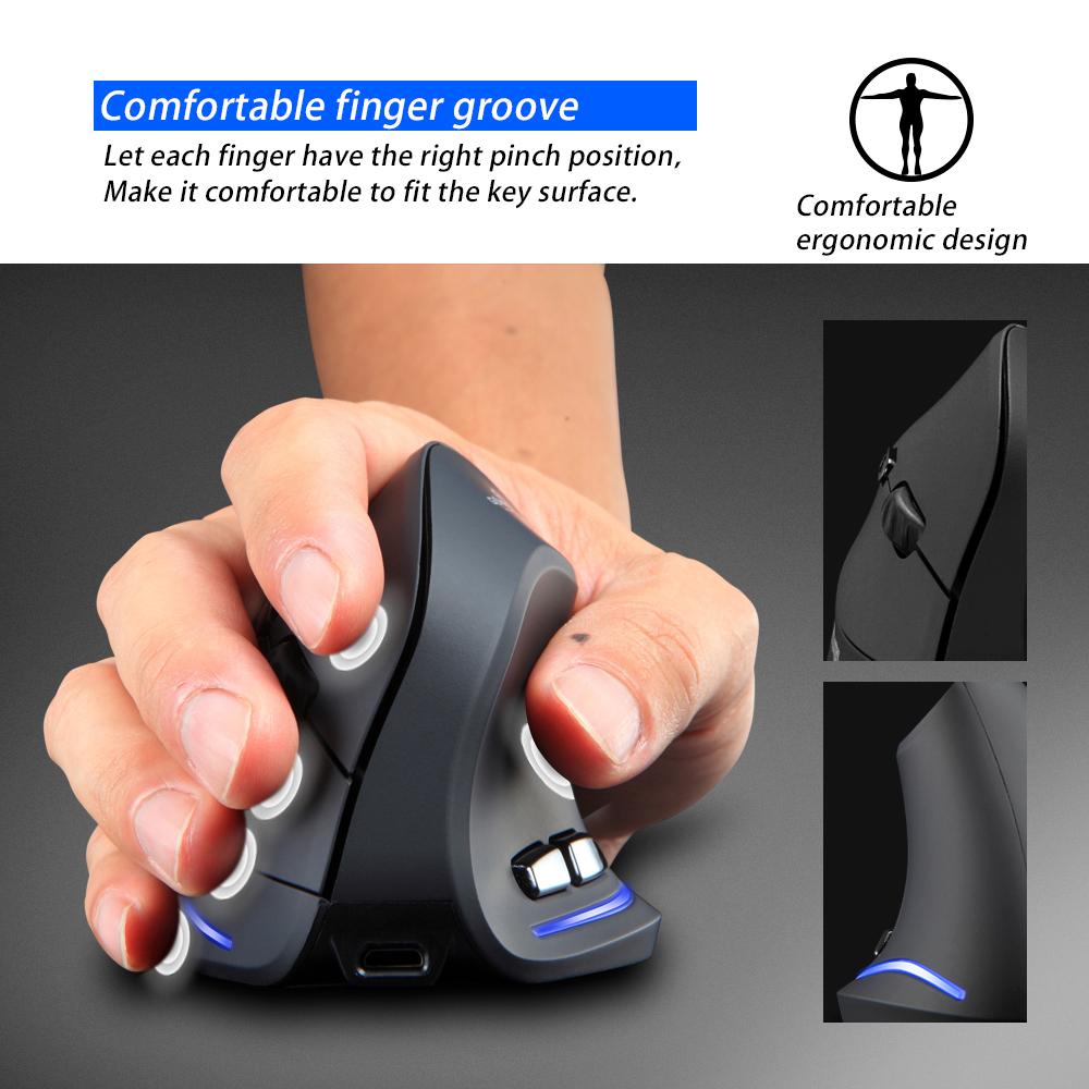 F-35 Chuột Không Dây Dọc Chuột Ergonomic Sạc 2400 DPI Tùy Chọn Di Động Chuột Chơi Game Cho Mac Laptop Máy Tính