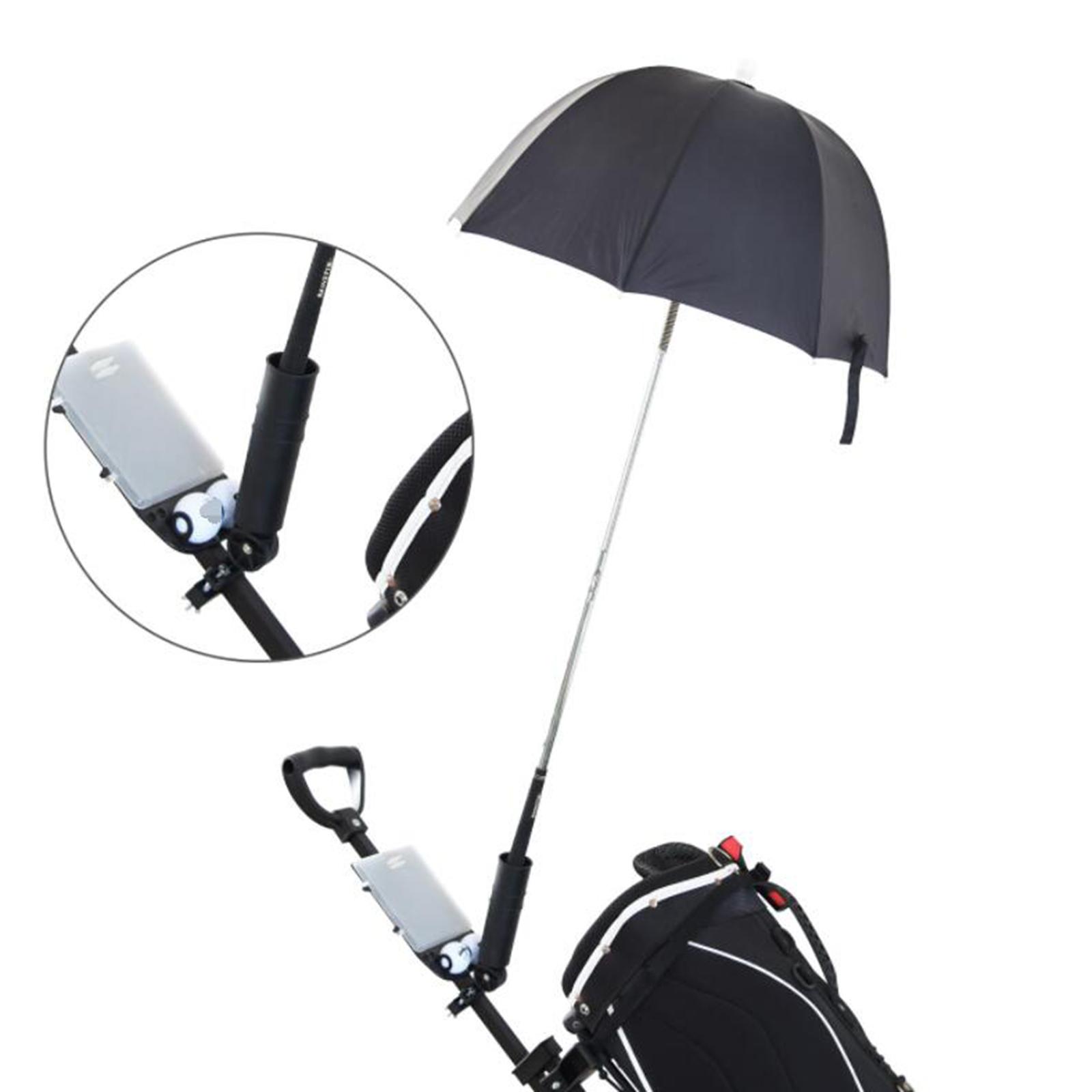 Golf Trolley Umbrella Holder Universal Golf Cart Umbrella Stand Mount for Golf Cart Handles, Plastic
