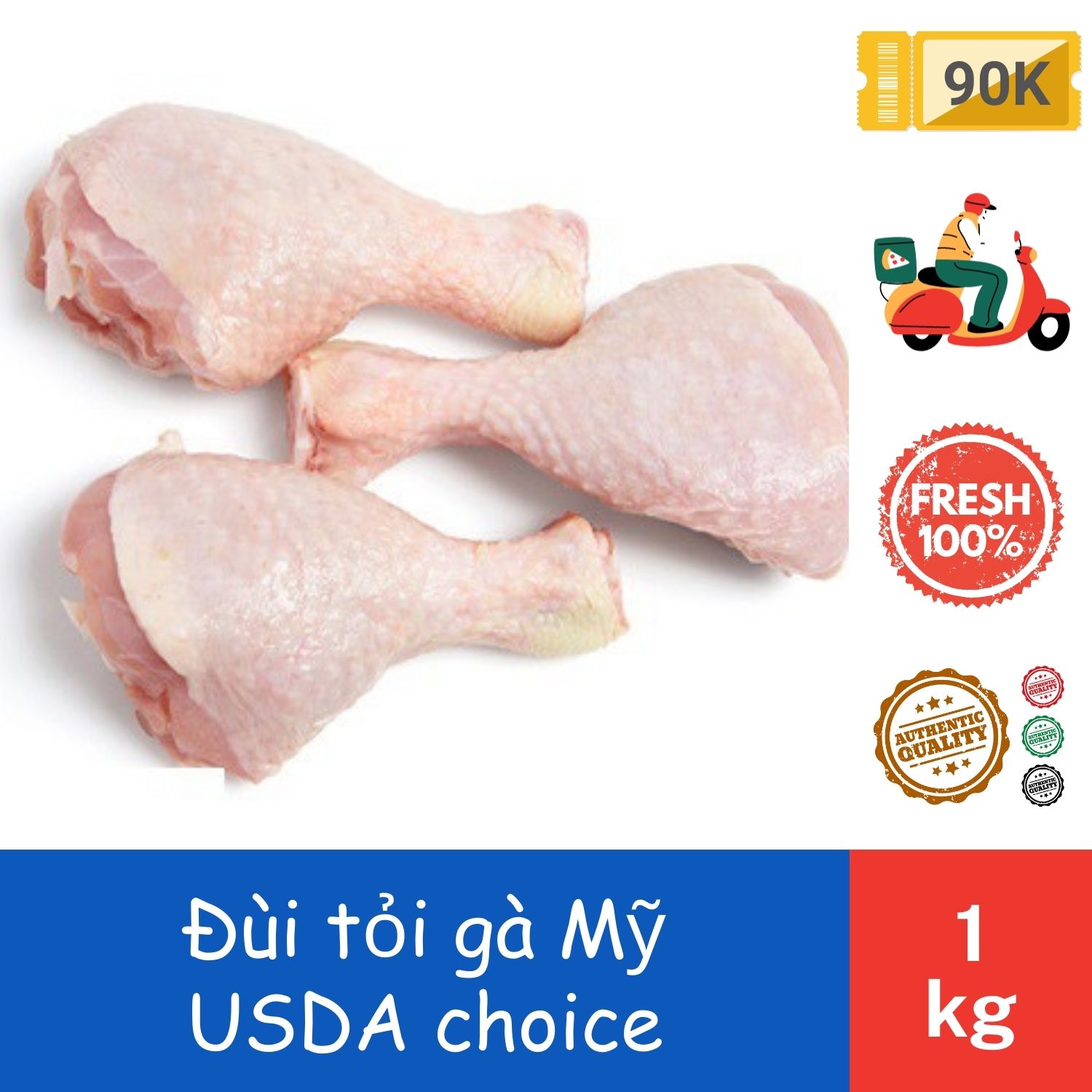 Đùi Tỏi Gà Túi 1kg Premium - FoodPrime Market