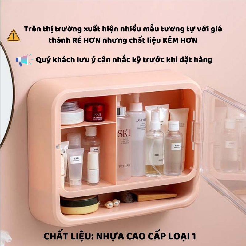 Kệ đựng mỹ phẩm treo tường loại lớn - Kệ treo nhà tắm gắn tường cao cấp kiêm tủ thuốc bằng nhựa