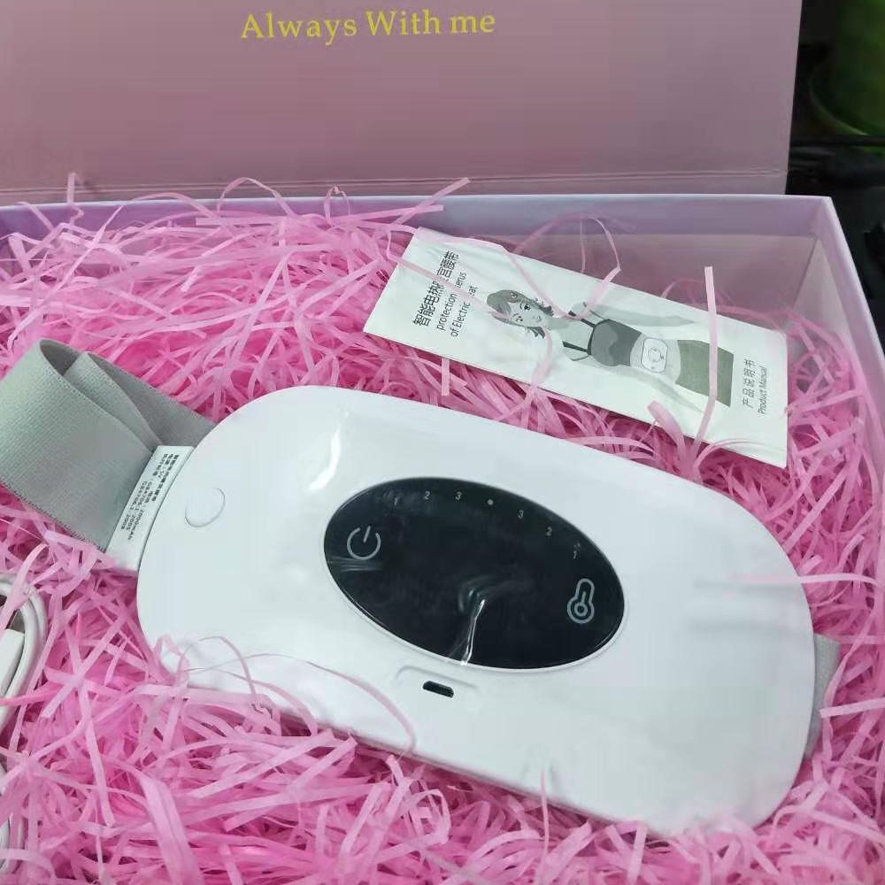 Máy Chườm Giảm Đau Bụng Nguyệt San Nam Tặng Nữ S249 - Máy sưởi ấm bụng làm ấm tử cung - Đai lưng massage bụng kèm sạc - Trắng