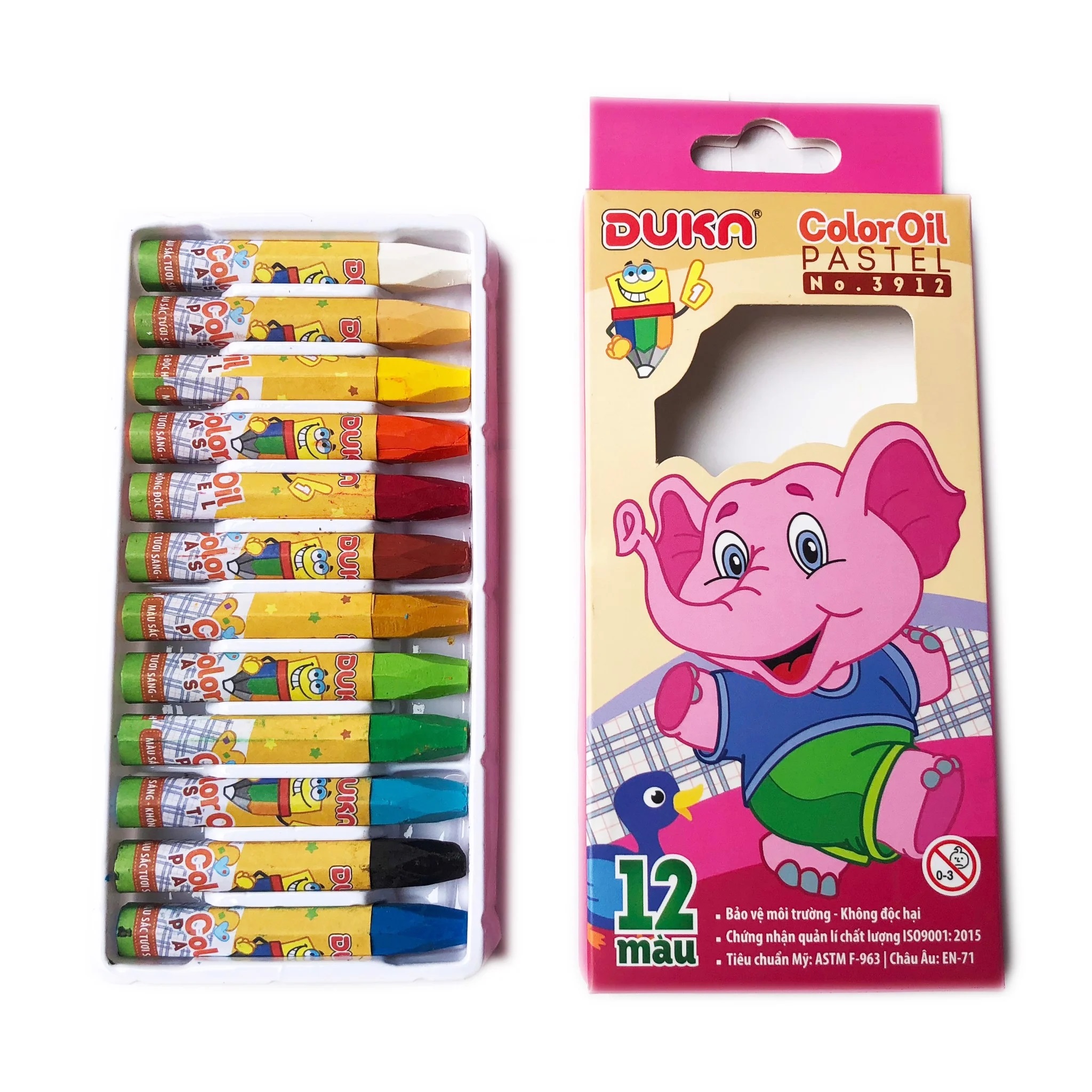 Sáp Màu - Bút Sáp Dầu Color Oil Pastel DUKA - Hộp Giấy