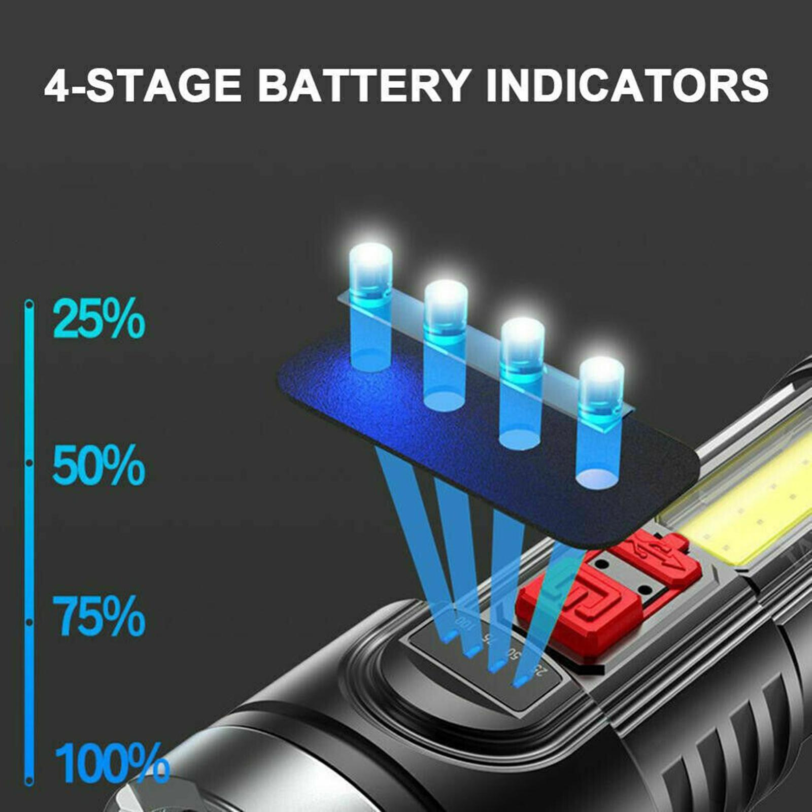 Super Bright 6000LM Torch Led Flashlight USB Rechargeable Lights