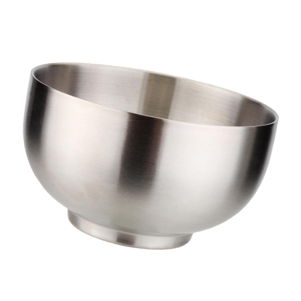 2x Insulated Bowls Soup Rice Dish Serving Bowl Set Stainless Steel 5-inch
