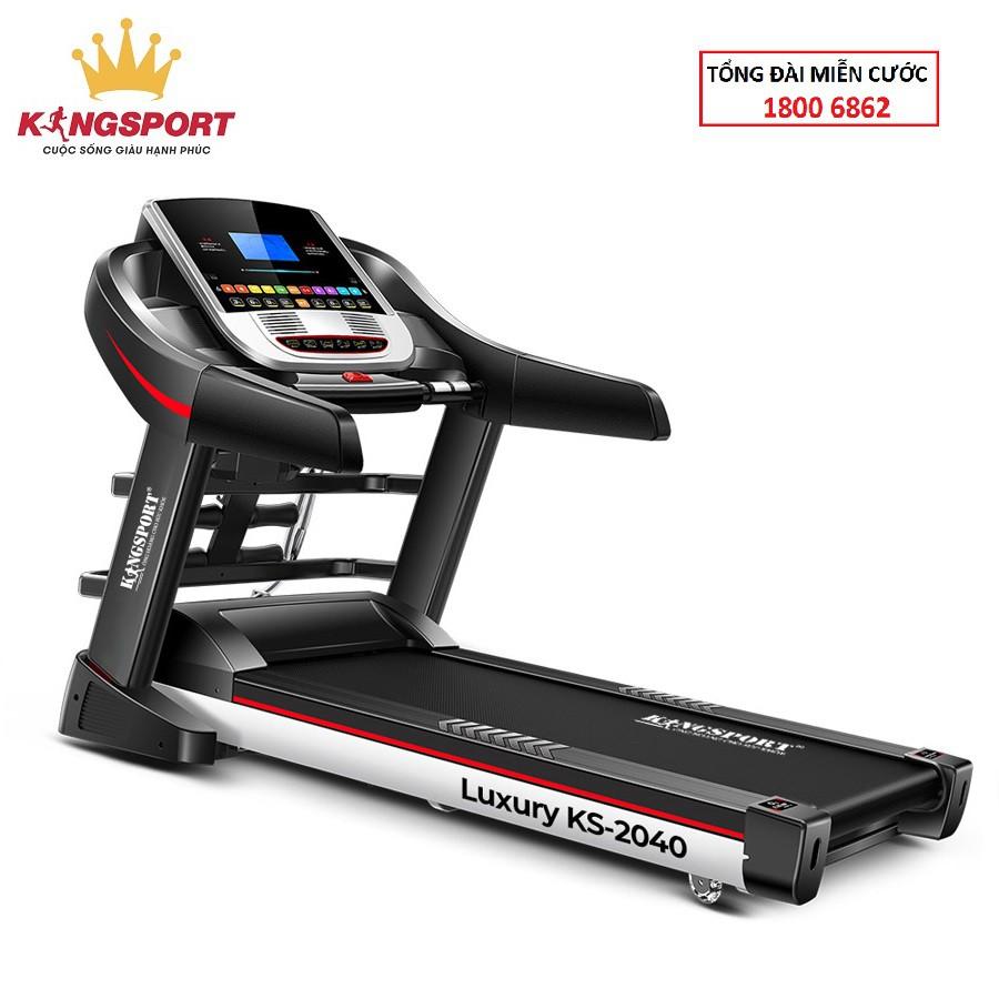 Máy chạy bộ tại nhà đa năng Kingsport Luxury KS-2040 Có Chức Nâng Dốc Tự Động, Thảm Chạy Rộng Chống Ồn Chống Trơn Trượt, Kèm Theo Thanh Gập Bụng Và Đai Massage