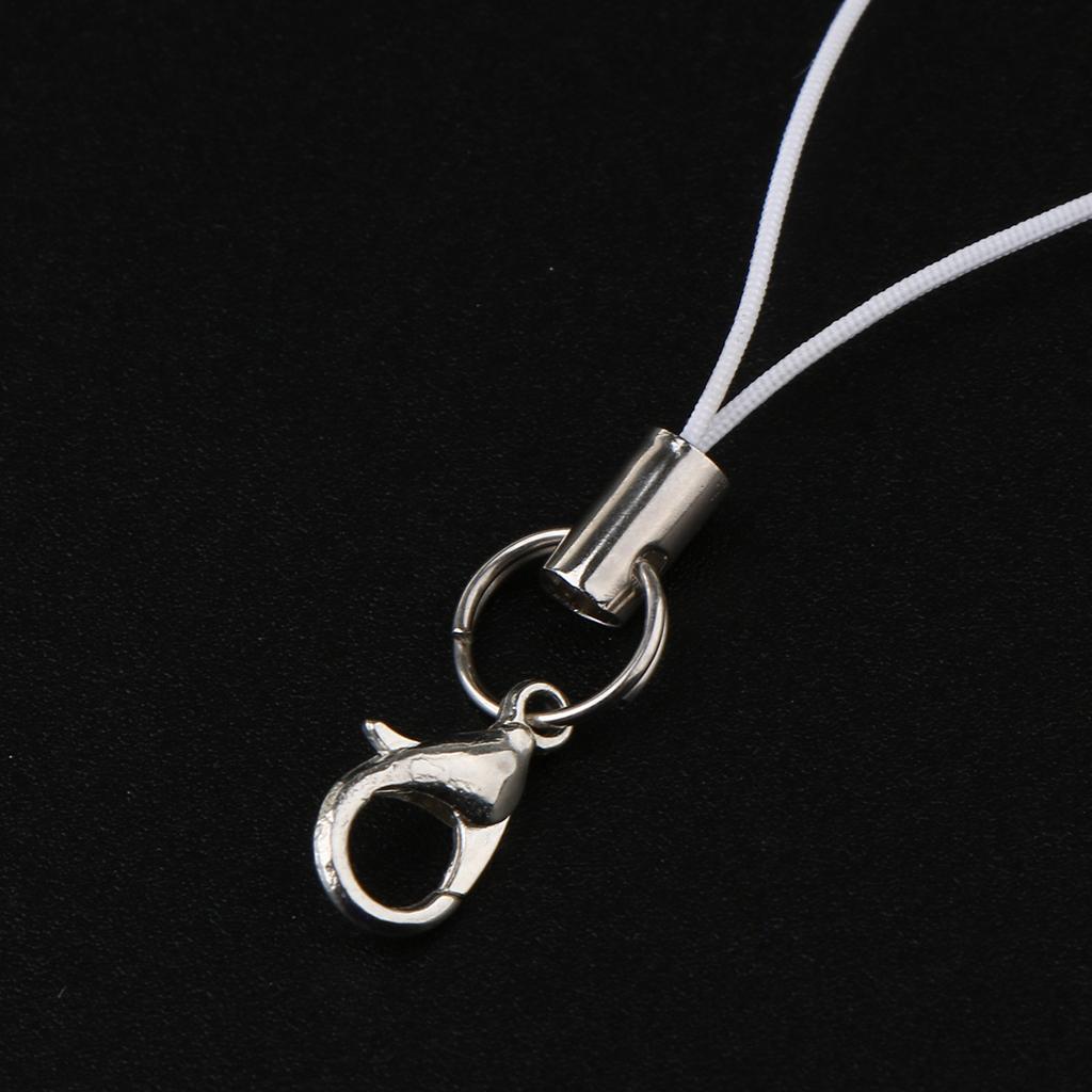 2X 20pcs DIY Mobile Cellphone Keychain Lanyard Charms DIY Rope White