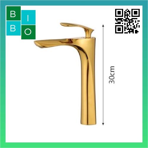 Vòi lavabo lá, vòi rửa mặt đồng mạ vàng cao cấp