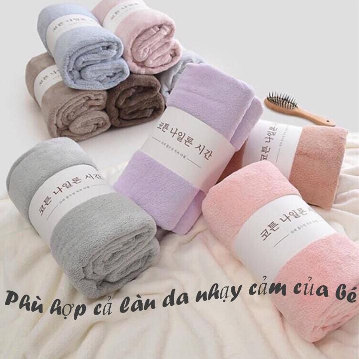 Combo 2 Khăn Tắm Lông Cừu Xuất Hàn Mềm Mịn 00257