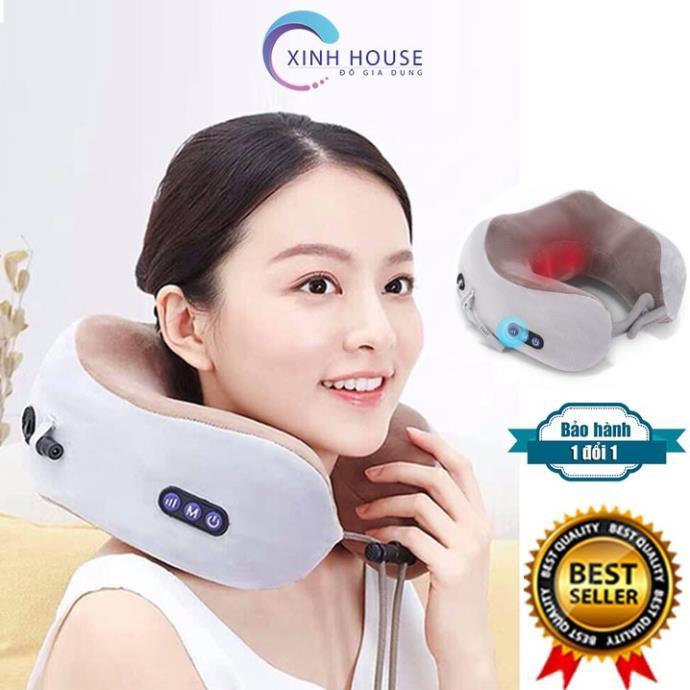 Gối massage cổ chữ U - Hỗ trợ massaga cổ vai gáy hiệu quả .