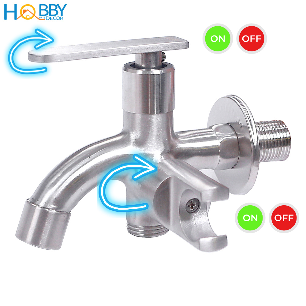 Vòi xịt vệ sinh đa năng kèm vòi xả chuẩn Inox 304 Hobby home decor GXT- dây sen 150cm